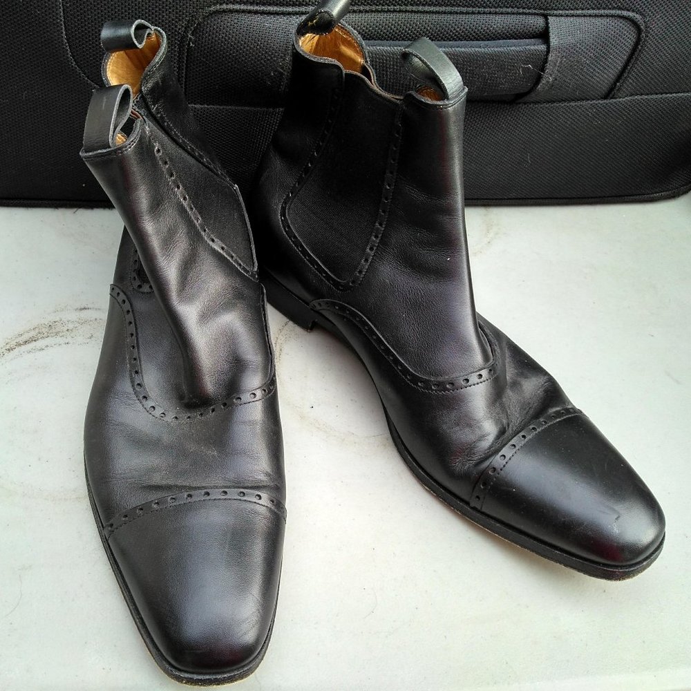 Jil Sander mens black leather ankle boots 8.5 ? 9.5?